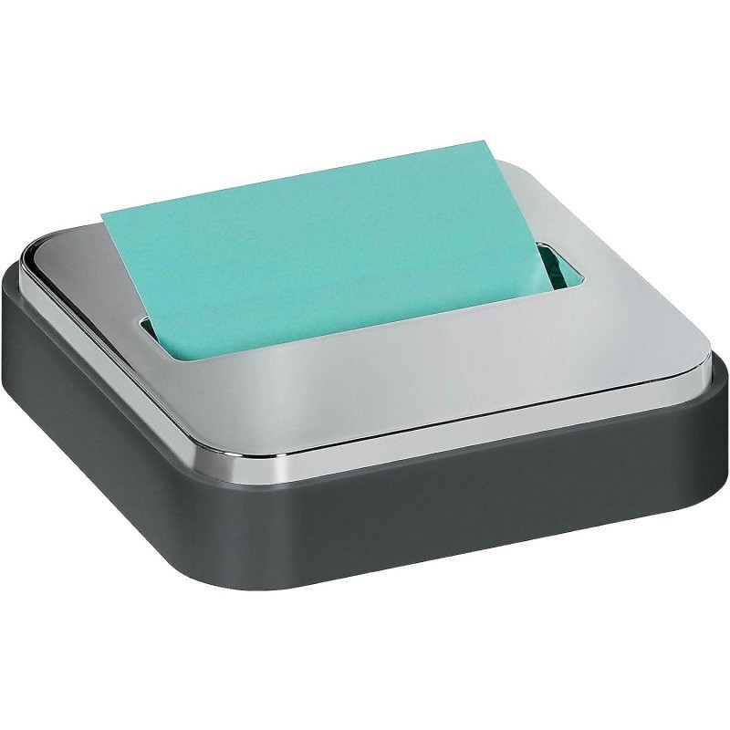 Post-it® Note Dispenser for 3 in x 3 in Notes, Black Base with Steel Top