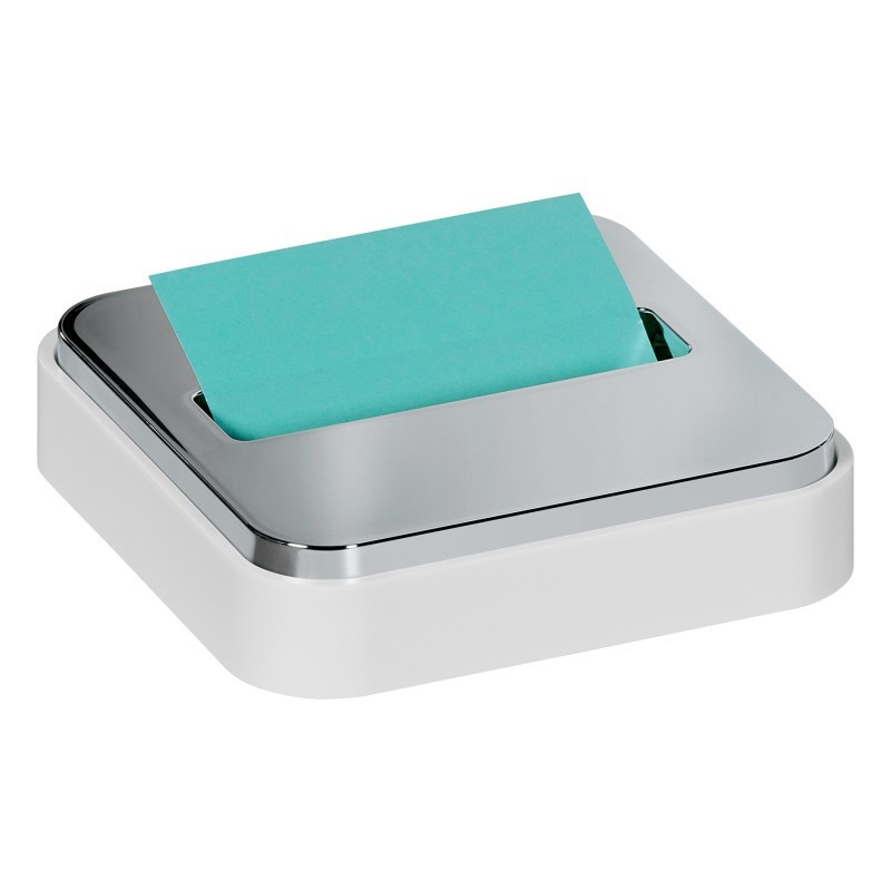 Post-it® Note Dispenser for 3 in x 3 in Notes, White Base with Steel Top