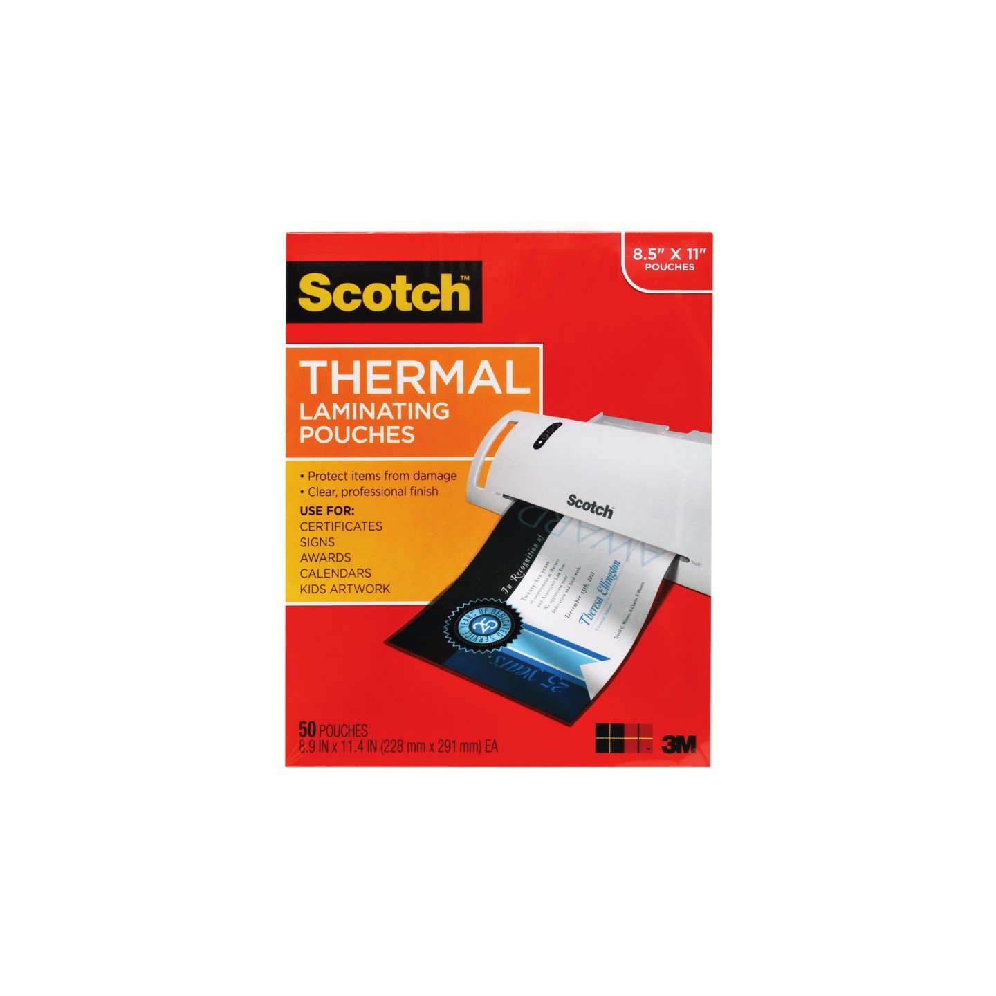 Scotch® Thermal Laminating Pouches, Letter Size, Pack of 50