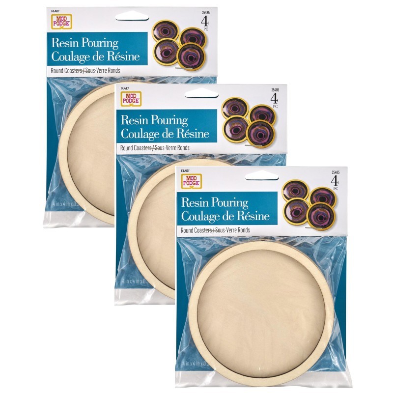 Mod Podge Resin Pouring Surface, Coasters, 4 Per Set, 3 Sets