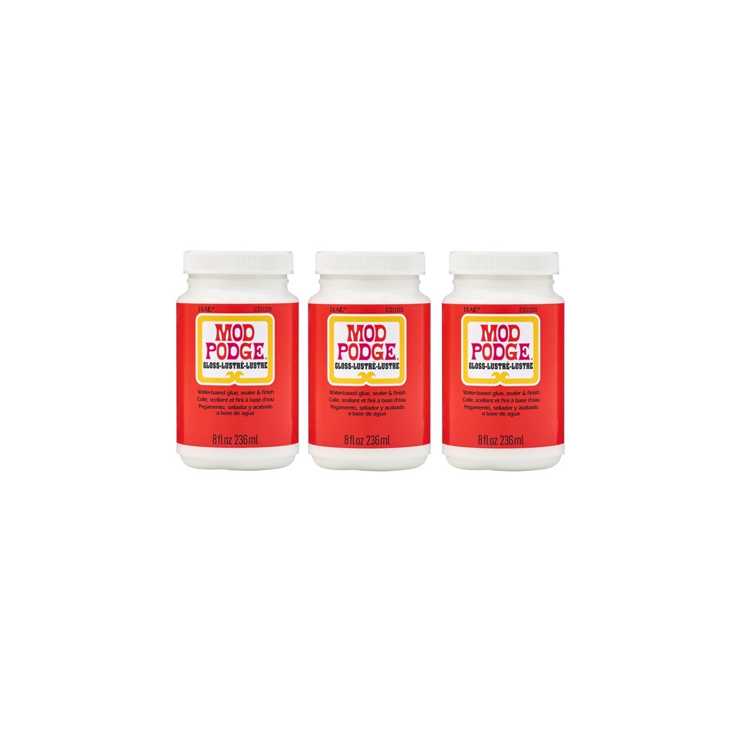 Mod Podge Decoupage Glue, Gloss, 8oz., Pack of 3