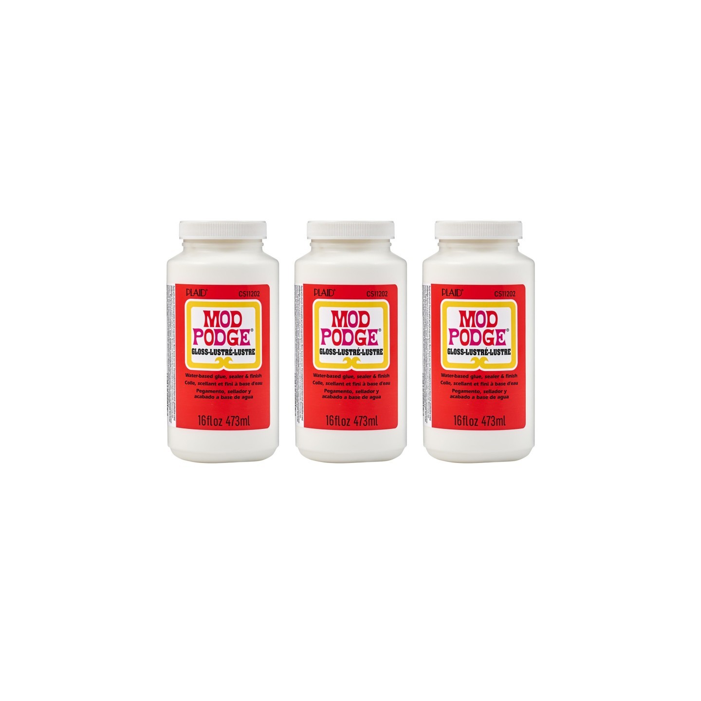 Mod Podge Decoupage Glue, Gloss, 16oz., Pack of 3