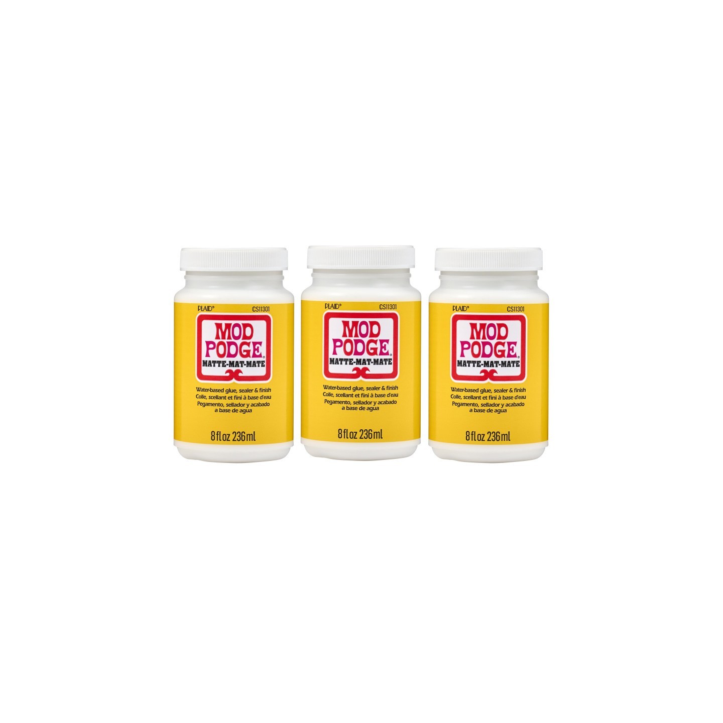 Mod Podge Decoupage Glue, Matte 8oz., Pack of 3