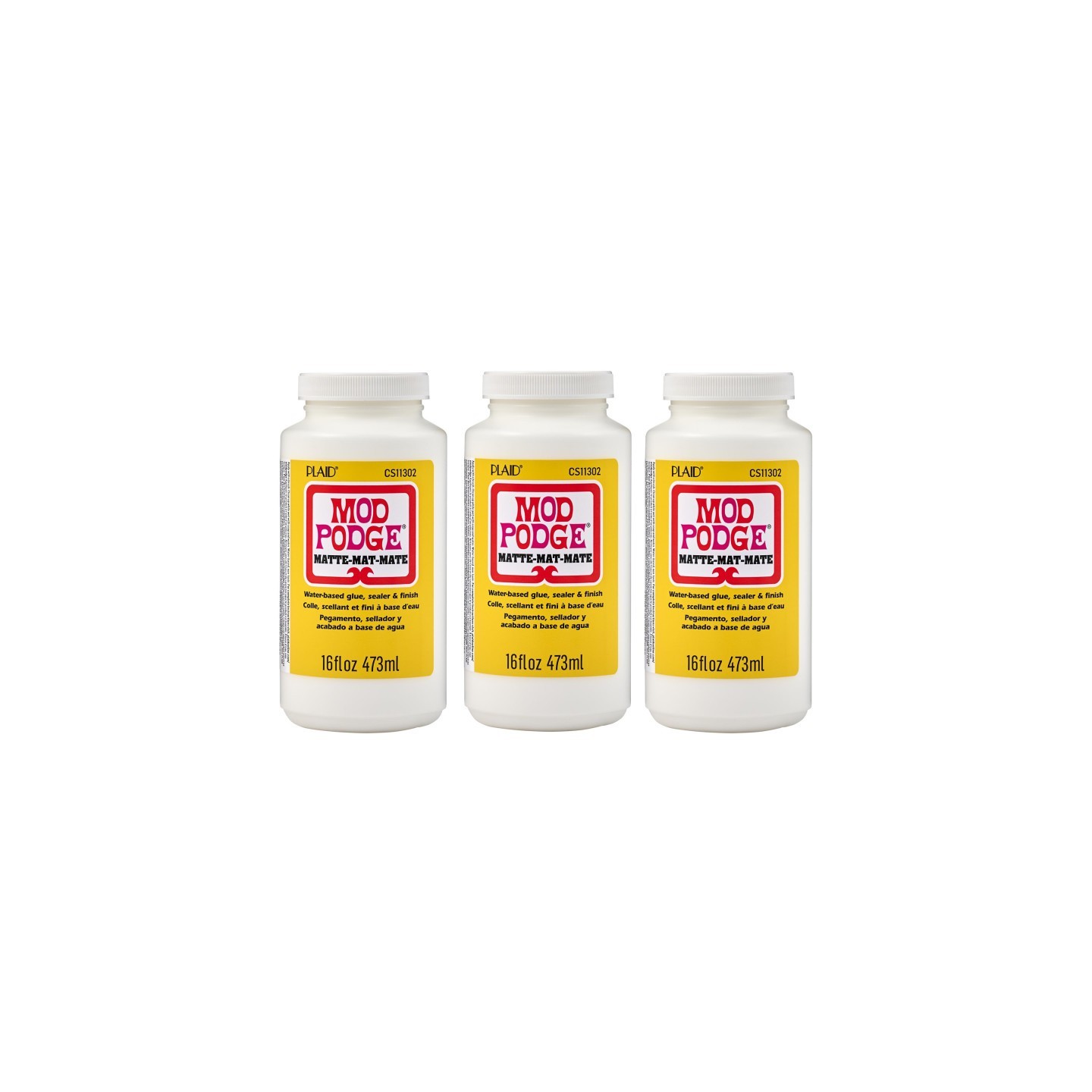 Mod Podge Decoupage Glue, Matte 16oz., Pack of 3