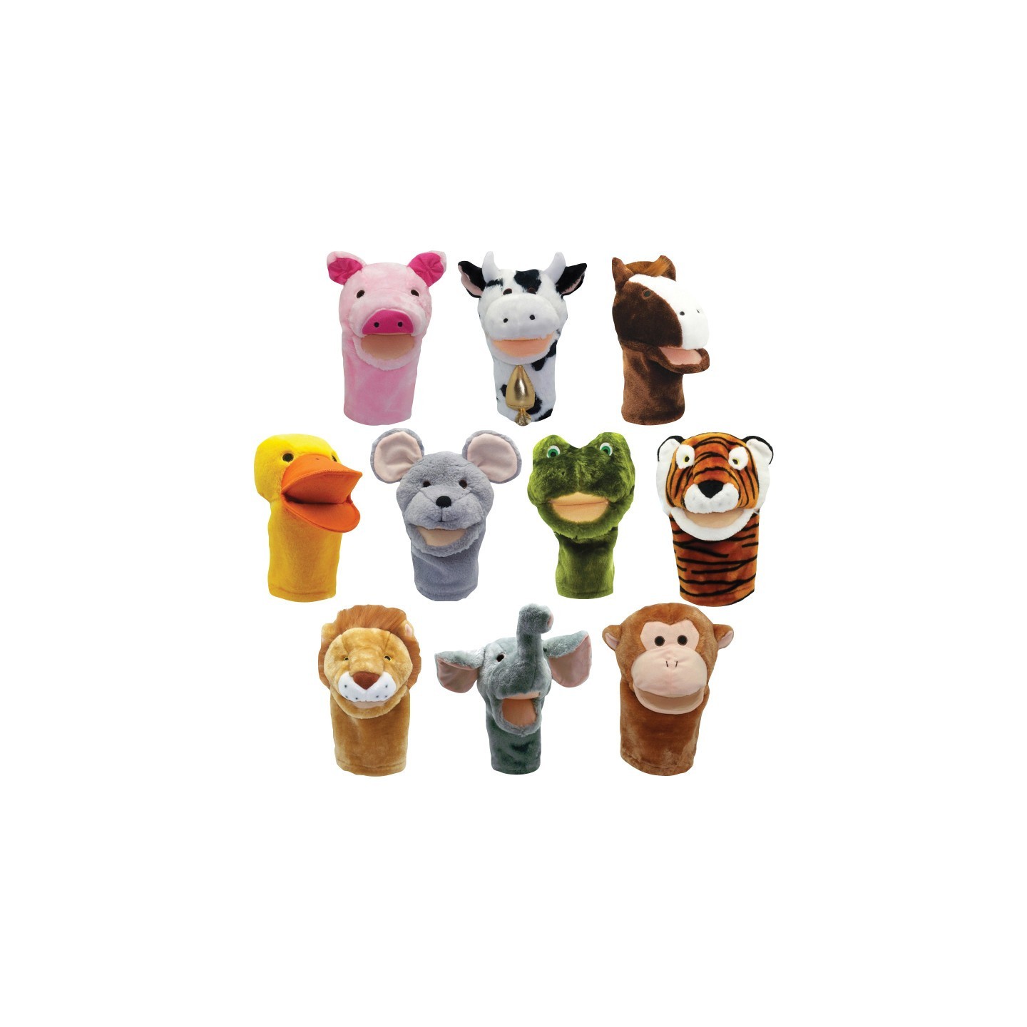 Get Ready Kids Bigmouth Animal Puppet Set, Set of all 10