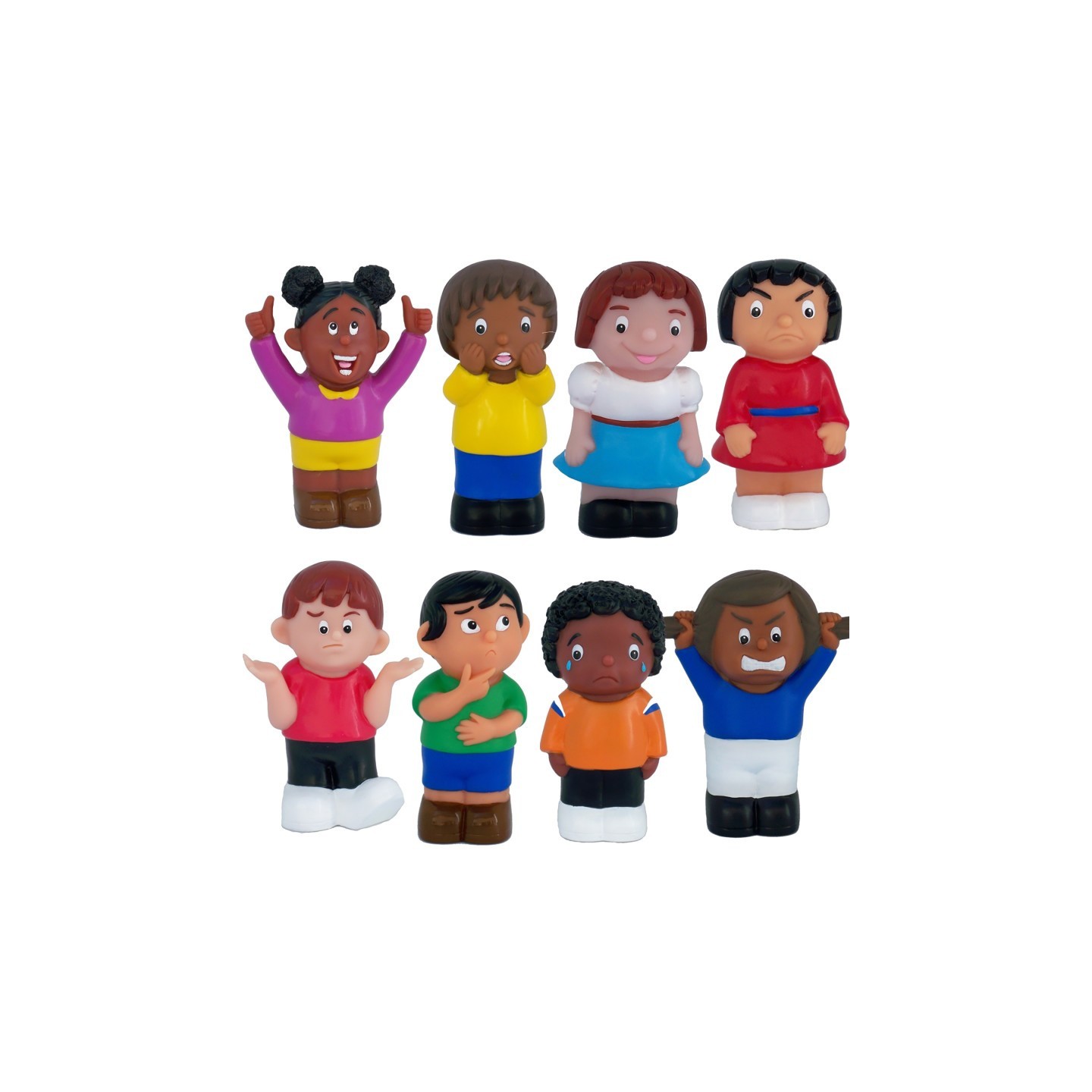 Get Ready Kids Friends with Feelings, Multicultural Emotions Figurines, 5.5", Set of 8