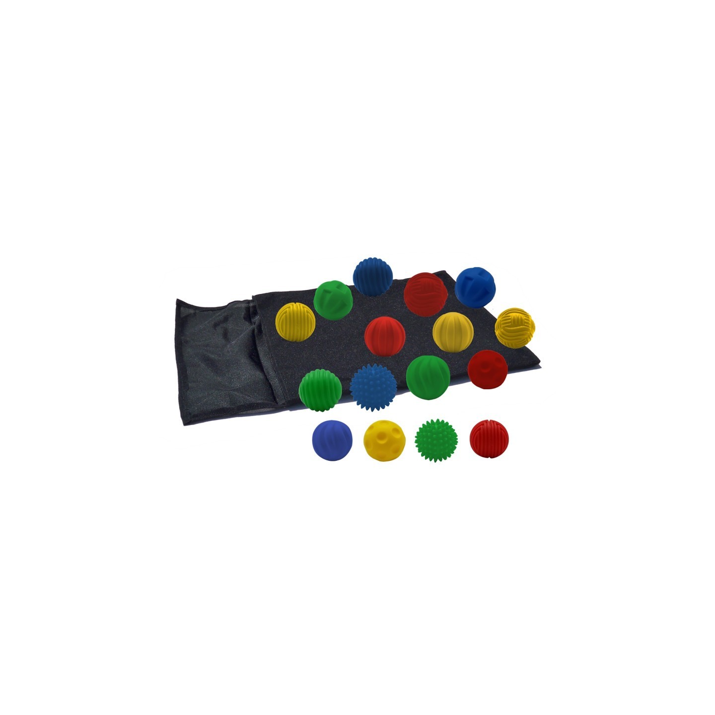 Get Ready Kids Tactile Sensory Ball Set with Hide-N-Seek Sack, 2", Set of 16