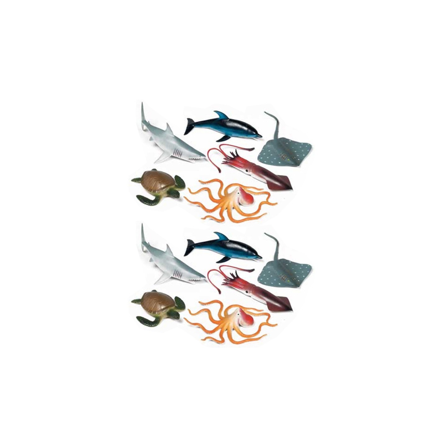 Get Ready Kids Ocean Animals Playset, 6 Per Set, 2 Sets