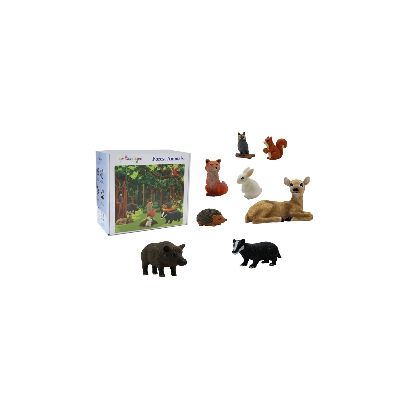 Get Ready Kids Forest Animal Playset, 8 Pieces