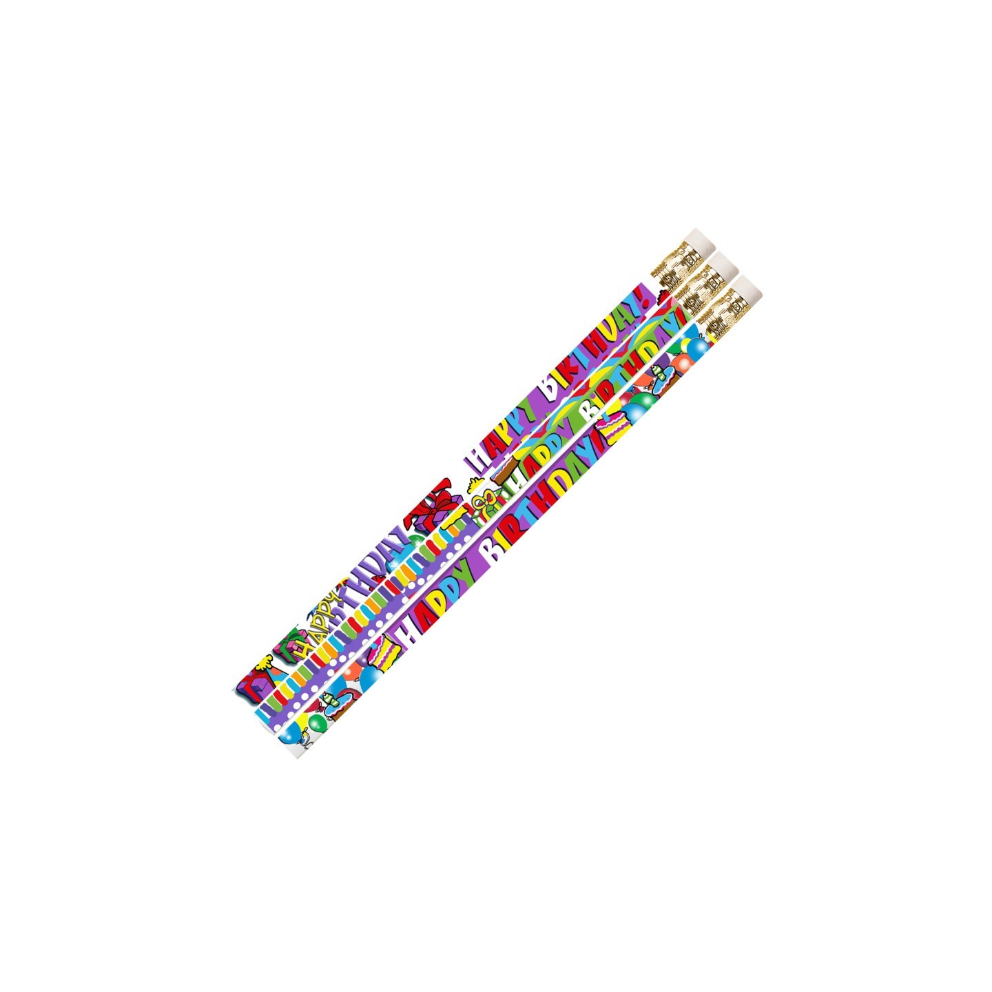 Musgrave Pencil Company Birthday Supreme Motivational/Fun Pencils, 12 Per Pack, 12 Packs