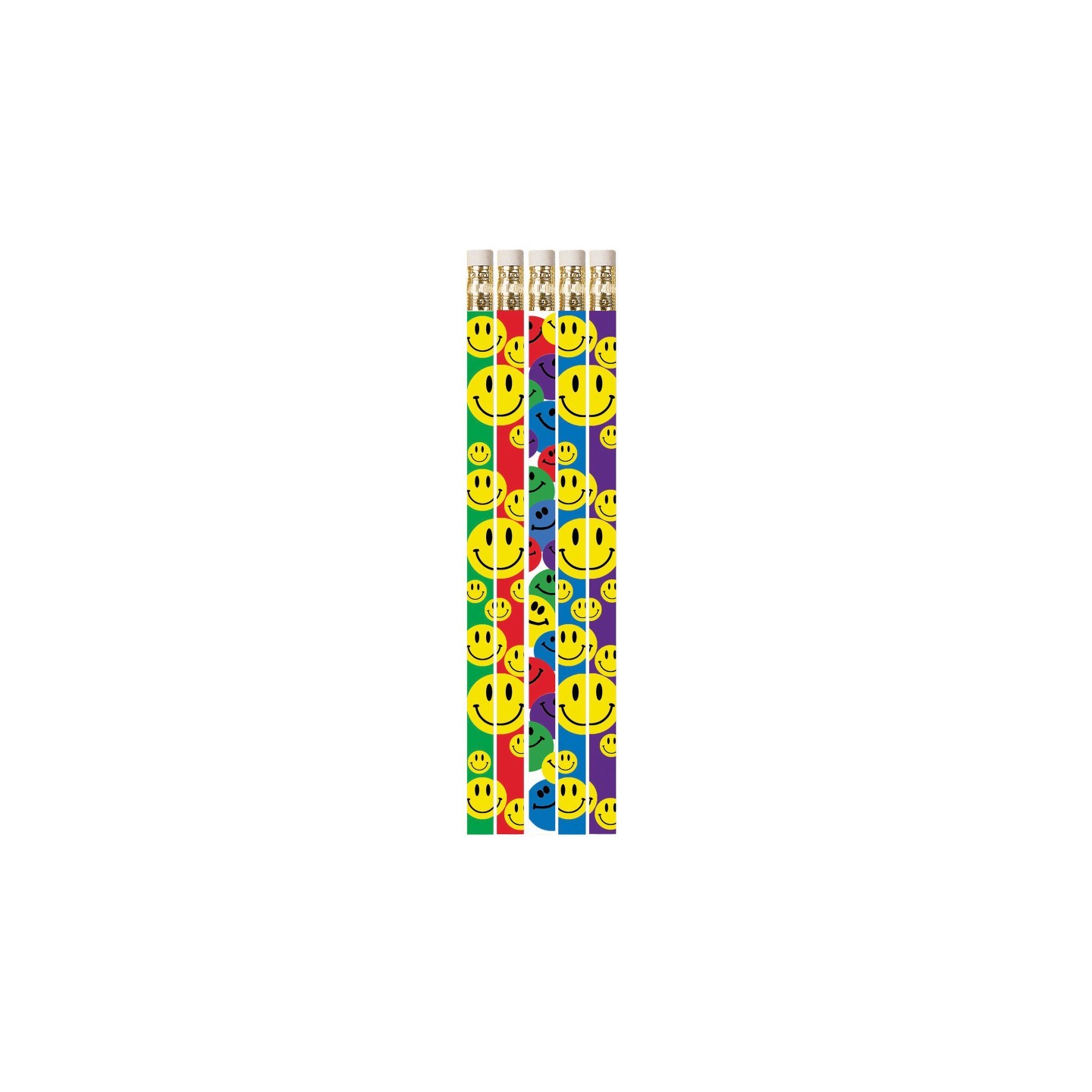 Musgrave Pencil Company Happy Face Assorted Motivational Pencils, Pack of 12
