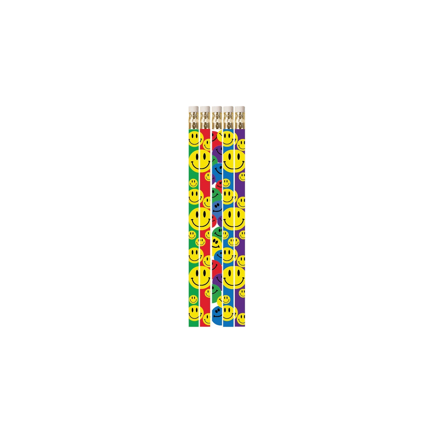 Musgrave Pencil Company Happy Face Assorted Motivational Pencils, 12 Per Pack, 12 Packs