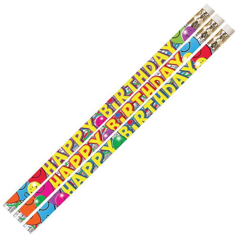 Musgrave Pencil Company Birthday Bash Motivational/Fun Pencil, Pack of 12