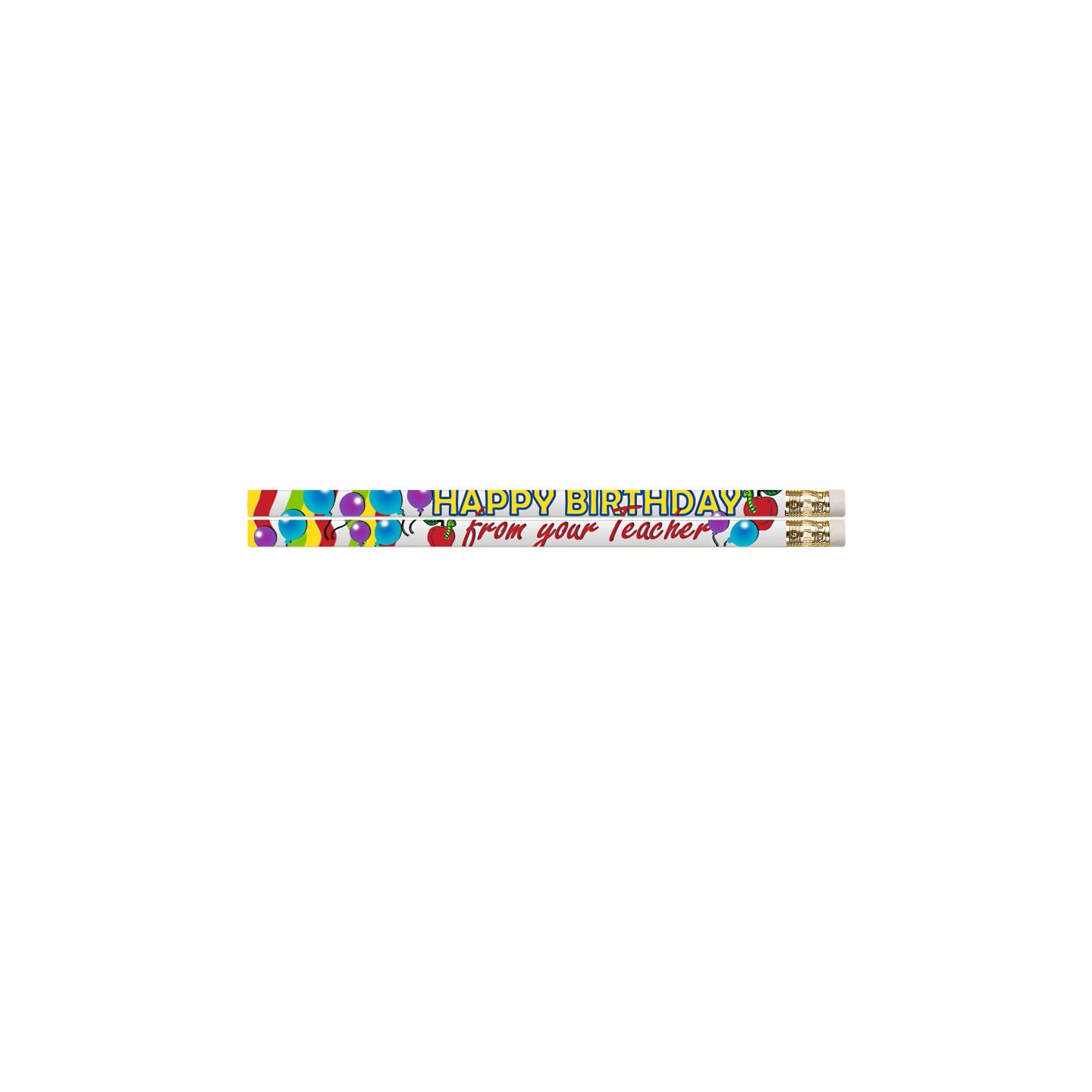 Musgrave Pencil Company Happy Birthday From Your Teacher Motivational Pencils, 12 Per Pack, 12 Packs
