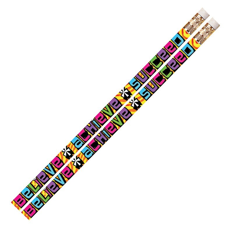 Musgrave Pencil Company Believe Achieve Succeed Motivational Pencils, Pack of 12