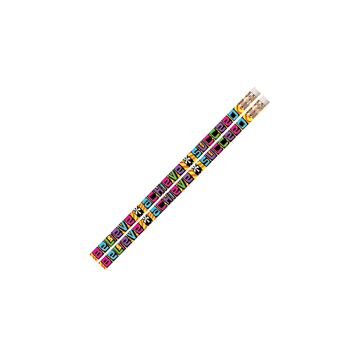 Musgrave Pencil Company Believe Achieve Succeed Motivational Pencils, Pack of 12