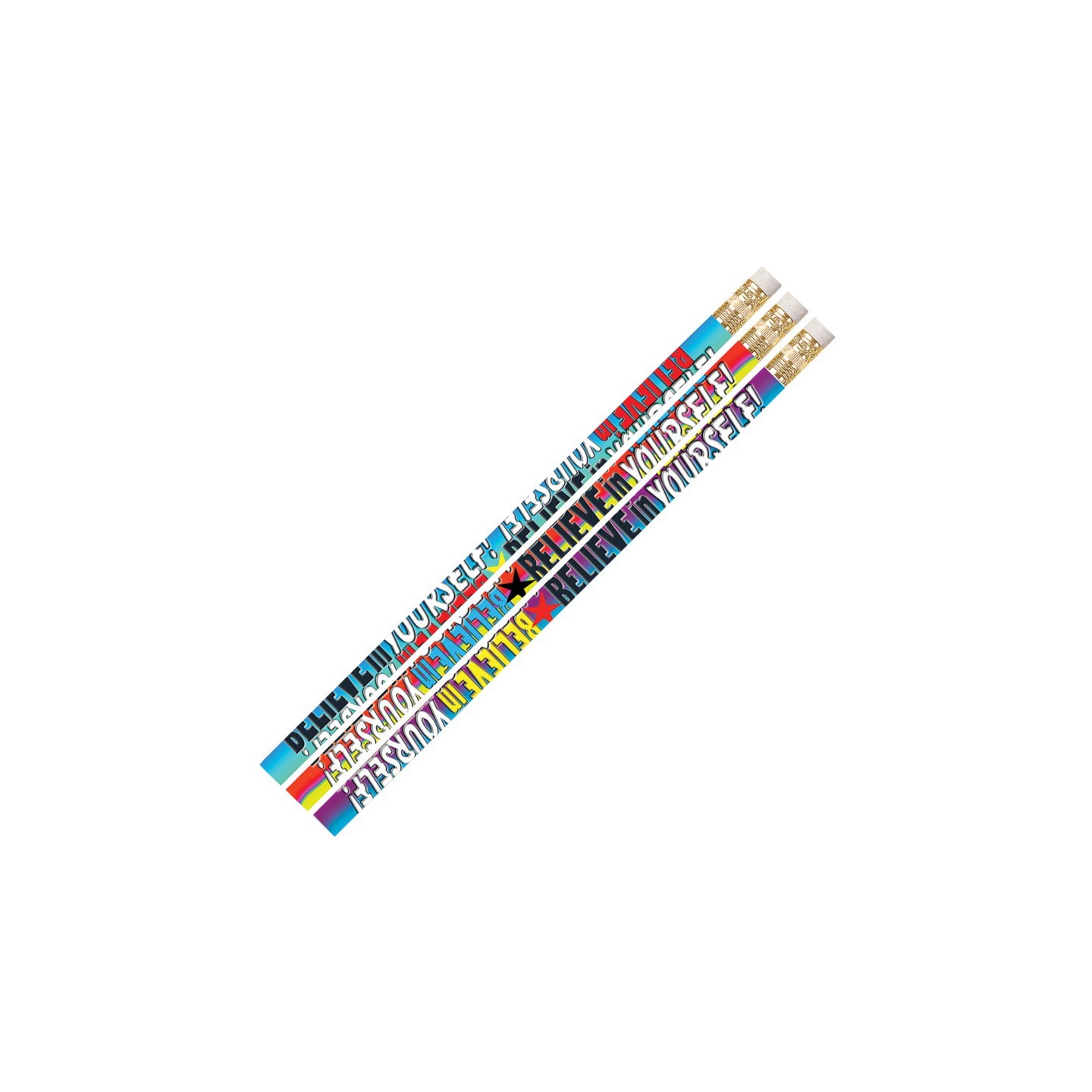 Musgrave Pencil Company Believe In Yourself Motivational Pencils, 12 Per Pack, 12 Packs