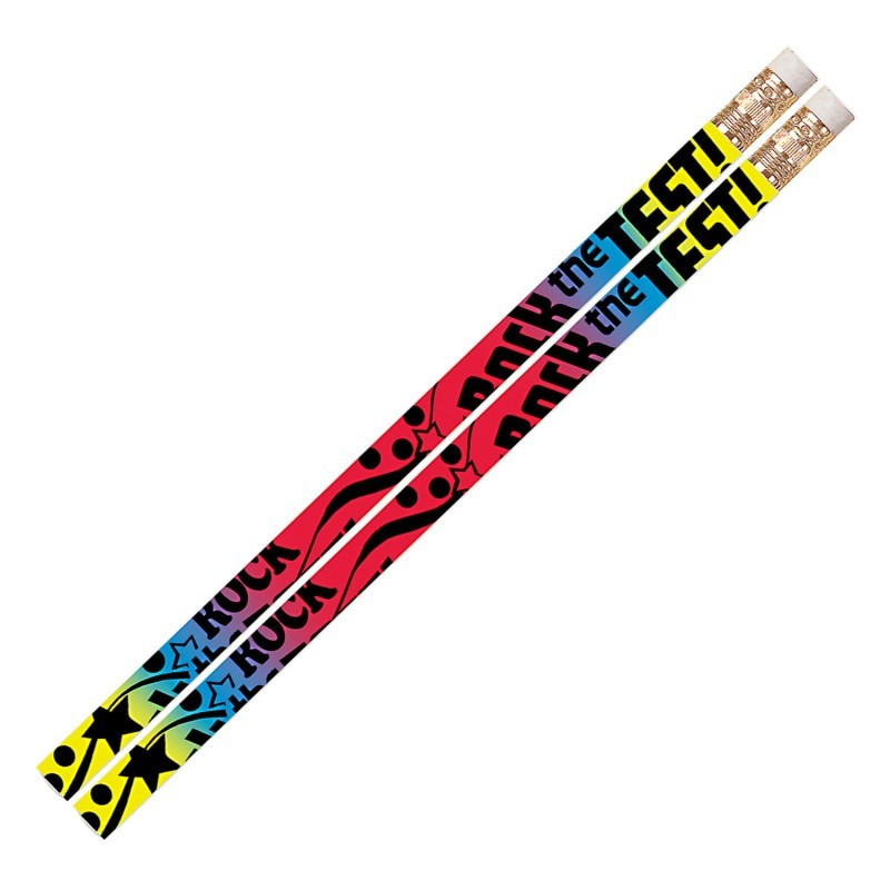 Musgrave Pencil Company Rock The Test Motivational Pencils, 12 Per Pack, 12 Packs