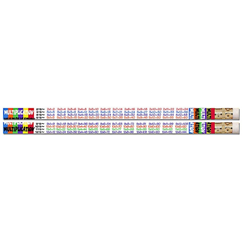 Musgrave Pencil Company Multiplication Tables Motivational Pencils, Pack of 12