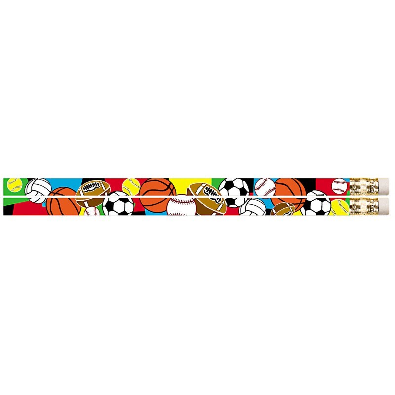 Musgrave Pencil Company Super Sports Motivational/Fun Pencils, 12 Per Pack, 12 Packs