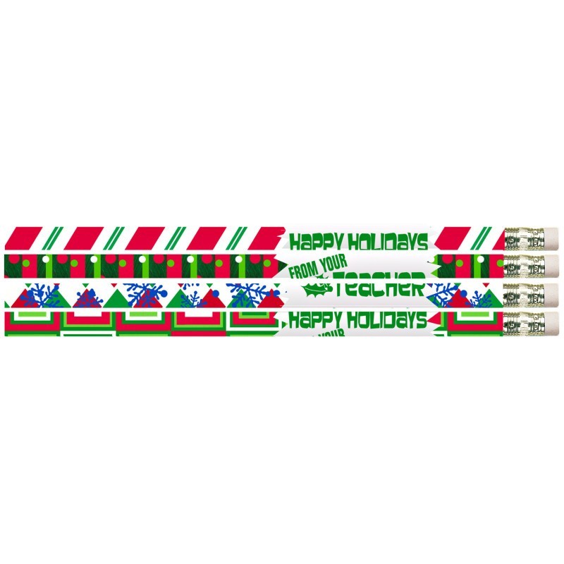 Musgrave Pencil Company Happy Holidays From Your Teacher Motivational Pencils, Pack of 144