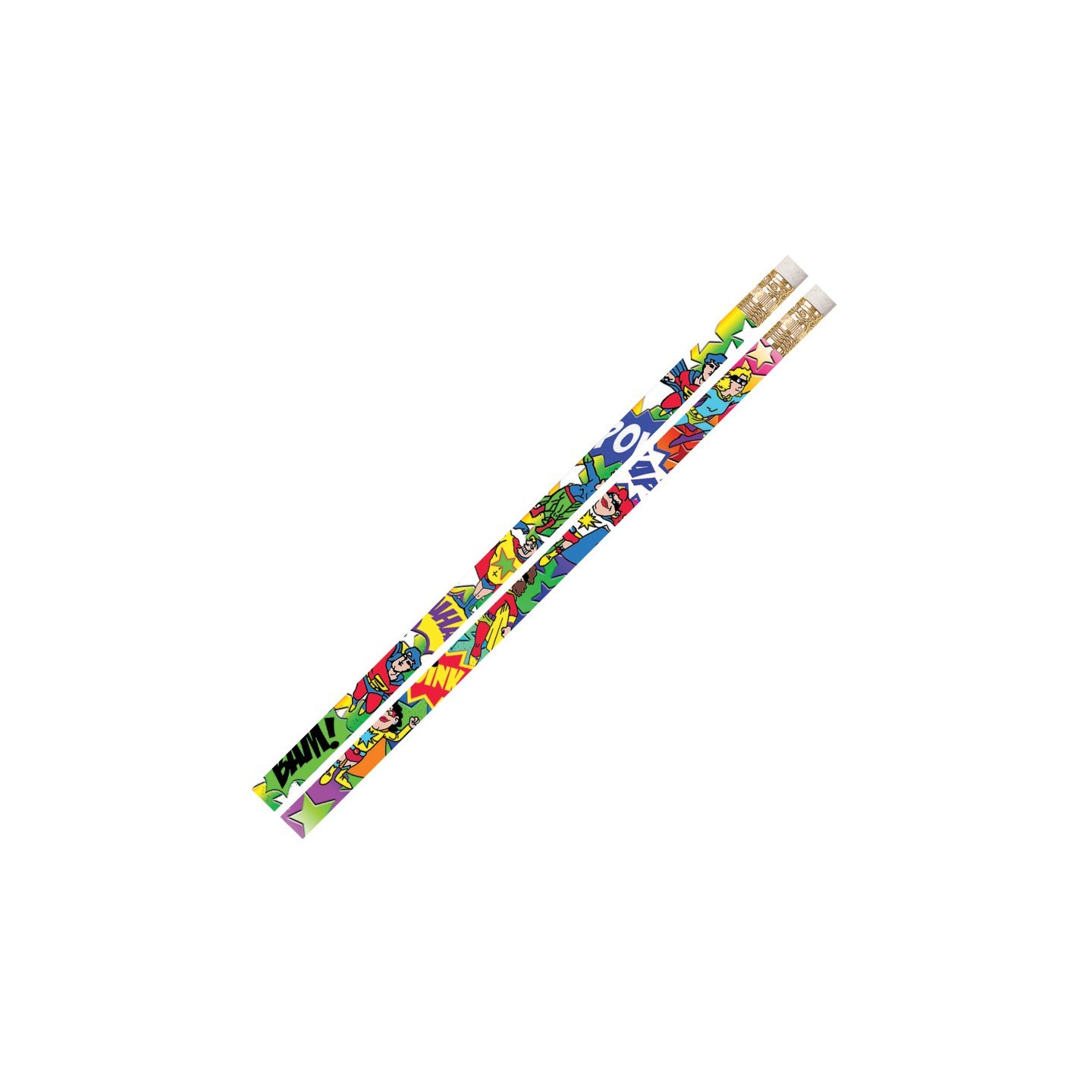 Musgrave Pencil Company Super-Duper Heroes Motivational Pencil, Pack of 12