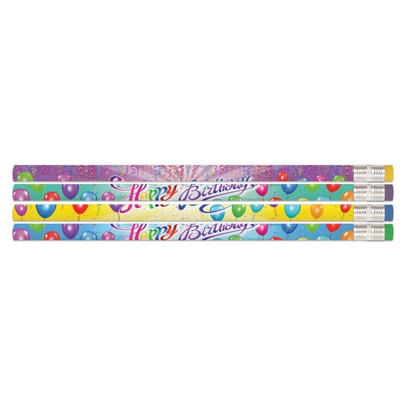 Musgrave Pencil Company Happy Birthday Rainbow Pencil, Pack of 12