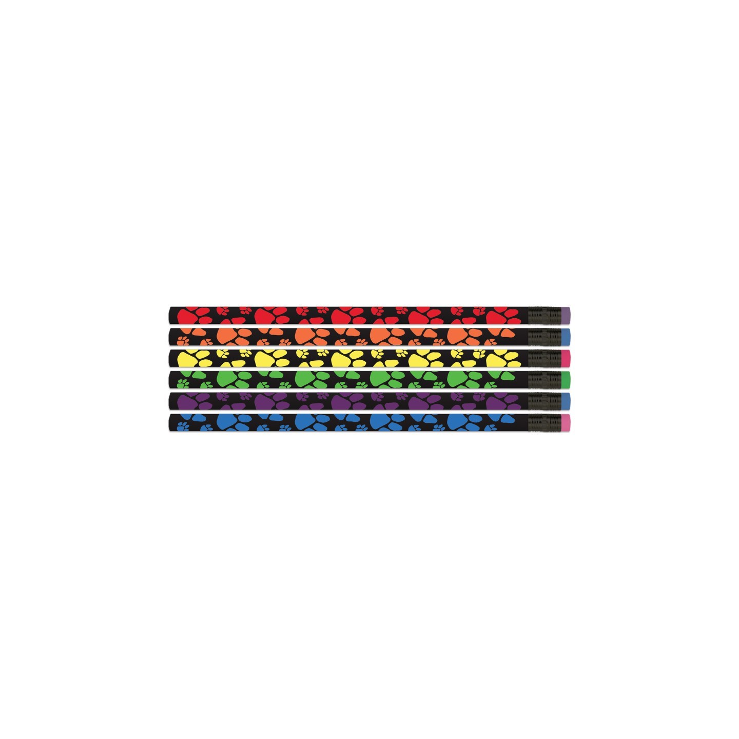 Musgrave Pencil Company Neon Paws Pencils, 12 Per Pack, 12 Packs