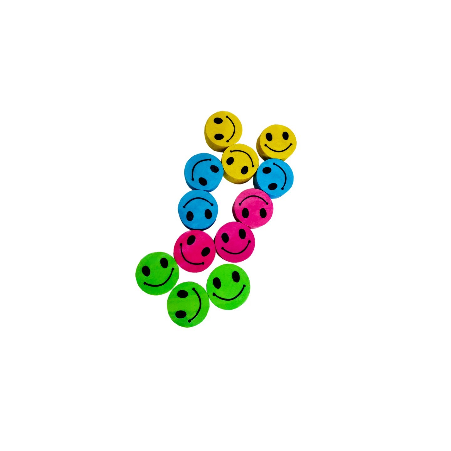 Musgrave Pencil Company Happy Face Pencil Topper Erasers, Pack of 12