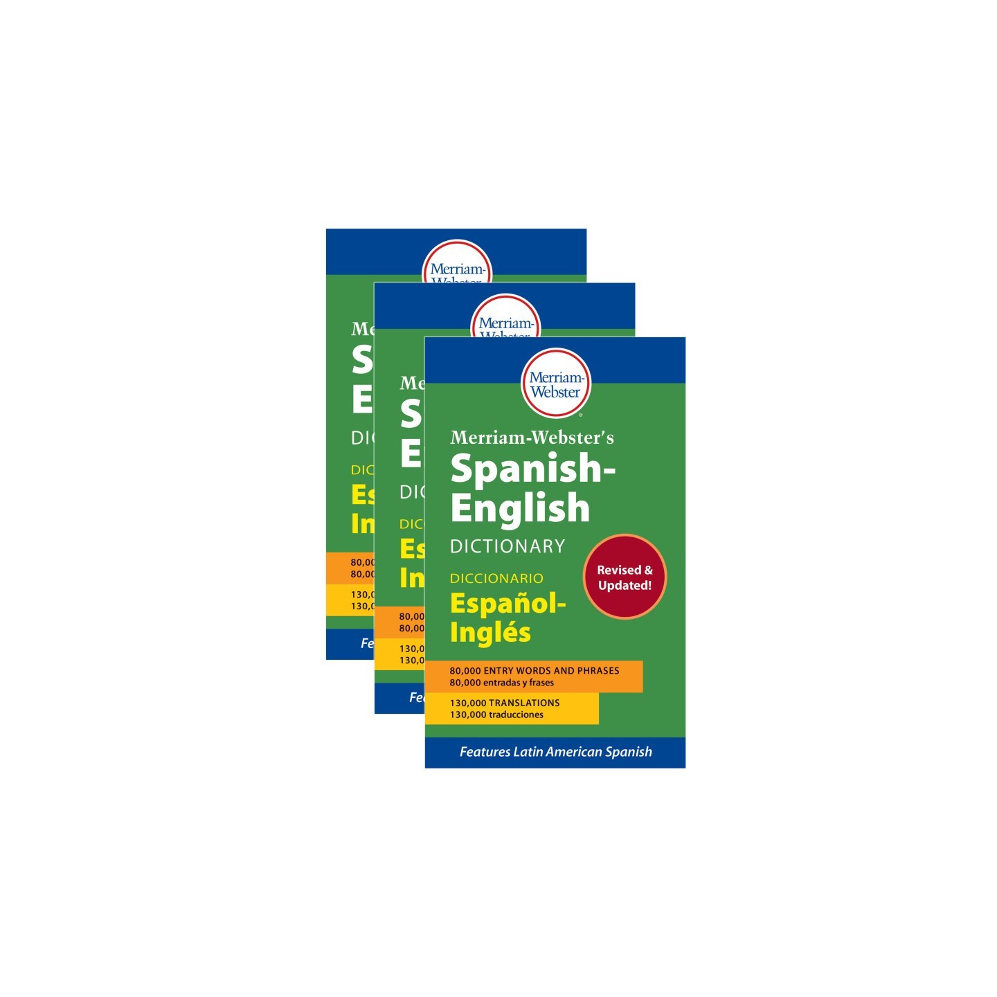 Merriam-Webster Merriam-Webster's Spanish-English Dictionary, Mass Market Paperback, Pack of 3
