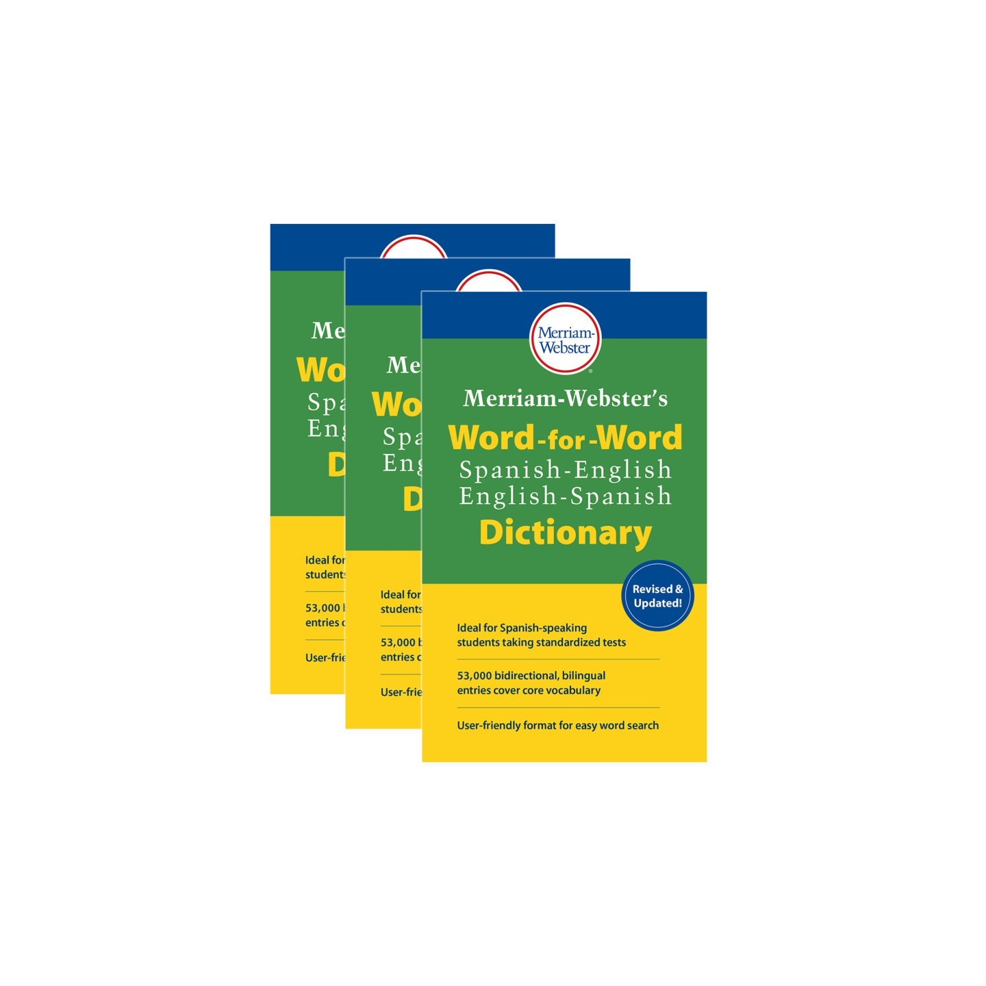 Merriam-Webster Merriam-Webster's Word-for-Word Spanish-English Dictionary, Pack of 3