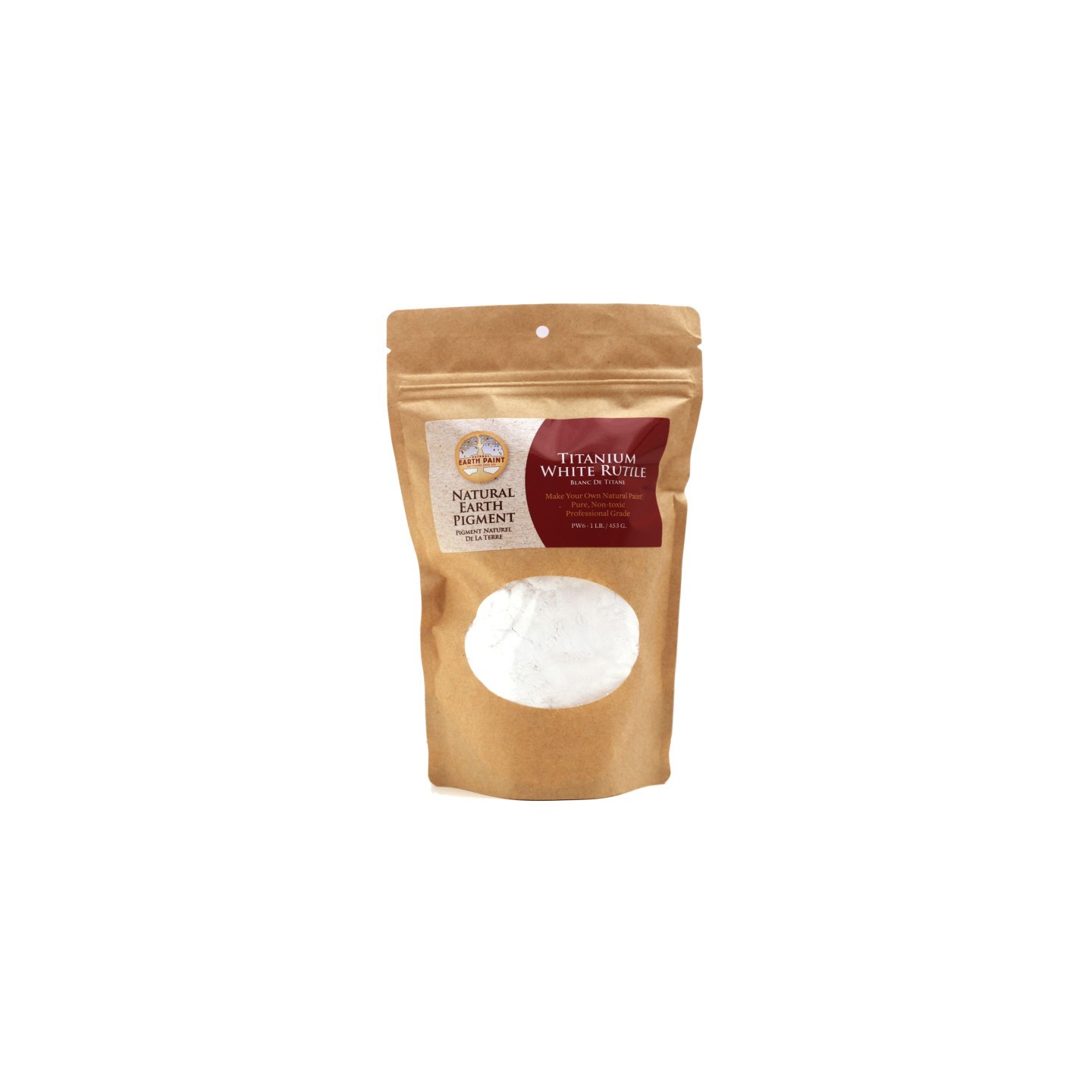 Natural Earth Paint Earth & Mineral Pigments, Titanium White Rutile, 1 lb