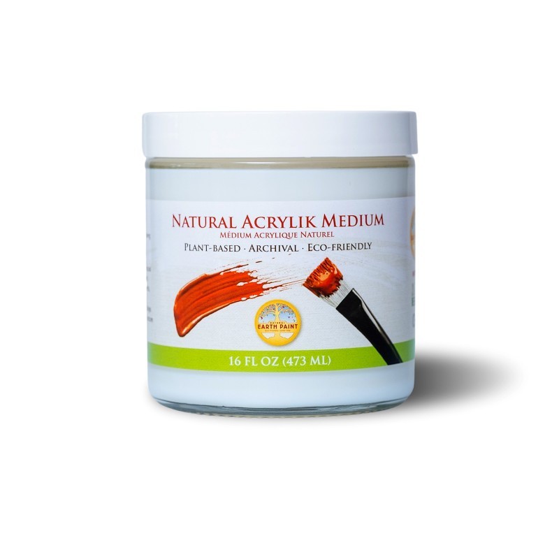 Natural Earth Paint Natural Acrylik Medium, 16 oz Glass Jar