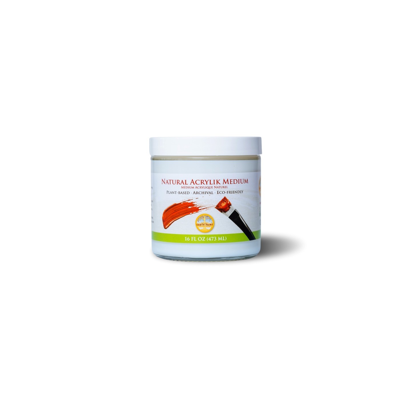 Natural Earth Paint Natural Acrylik Medium, 16 oz Glass Jar