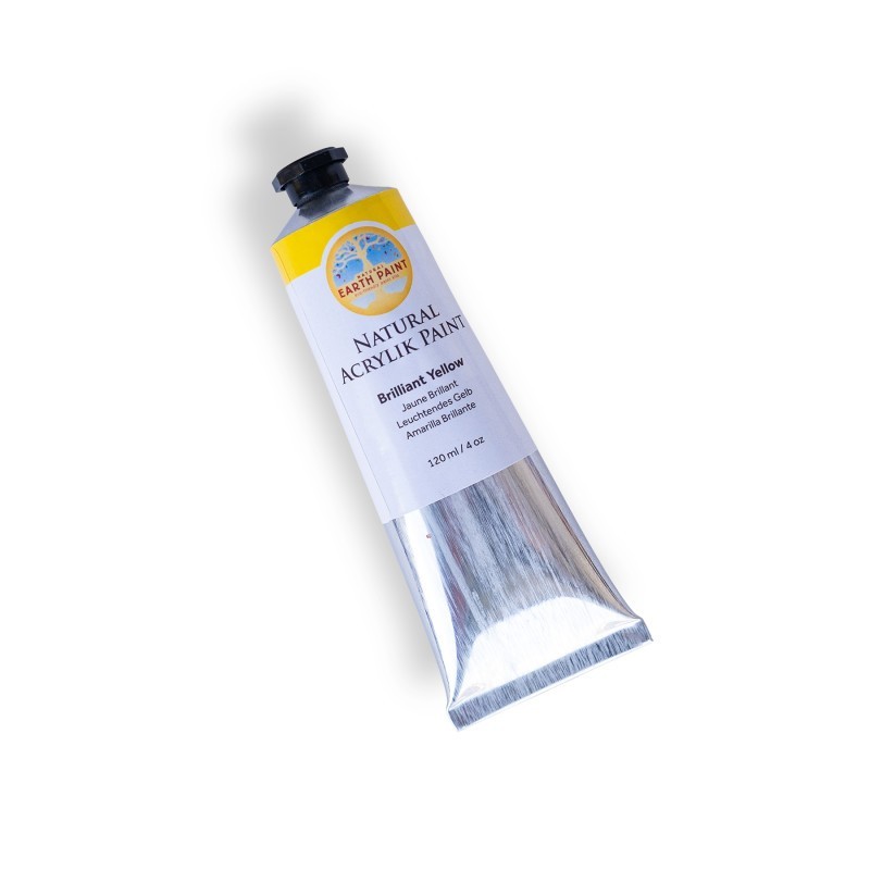Natural Earth Paint Natural Acrylik Paint, Heavy Body, Brilliant Yellow, 4 oz