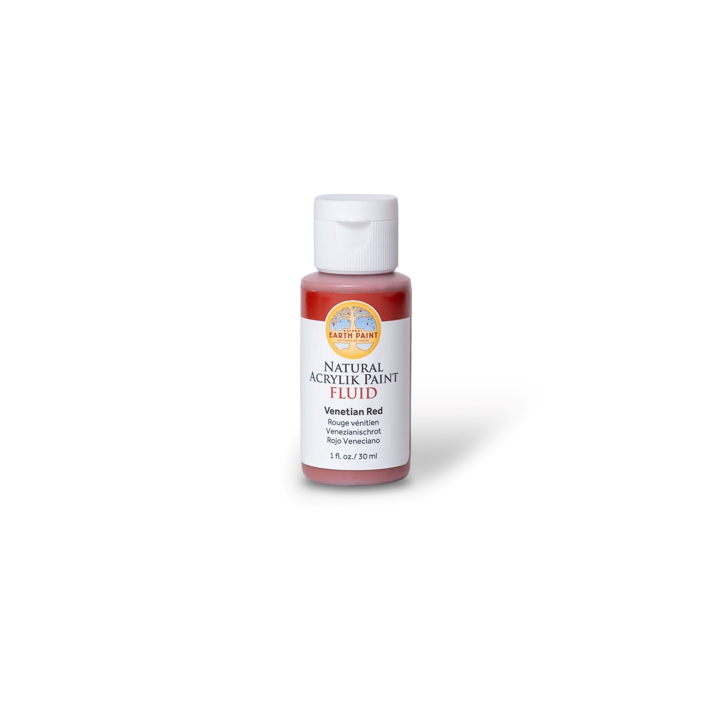 Natural Earth Paint Natural Fluid Acrylik Paint, 1 oz, Venetian Red