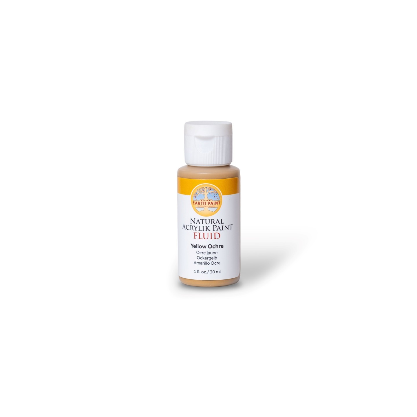 Natural Earth Paint Natural Fluid Acrylik Paint, 1 oz, Yellow Ochre