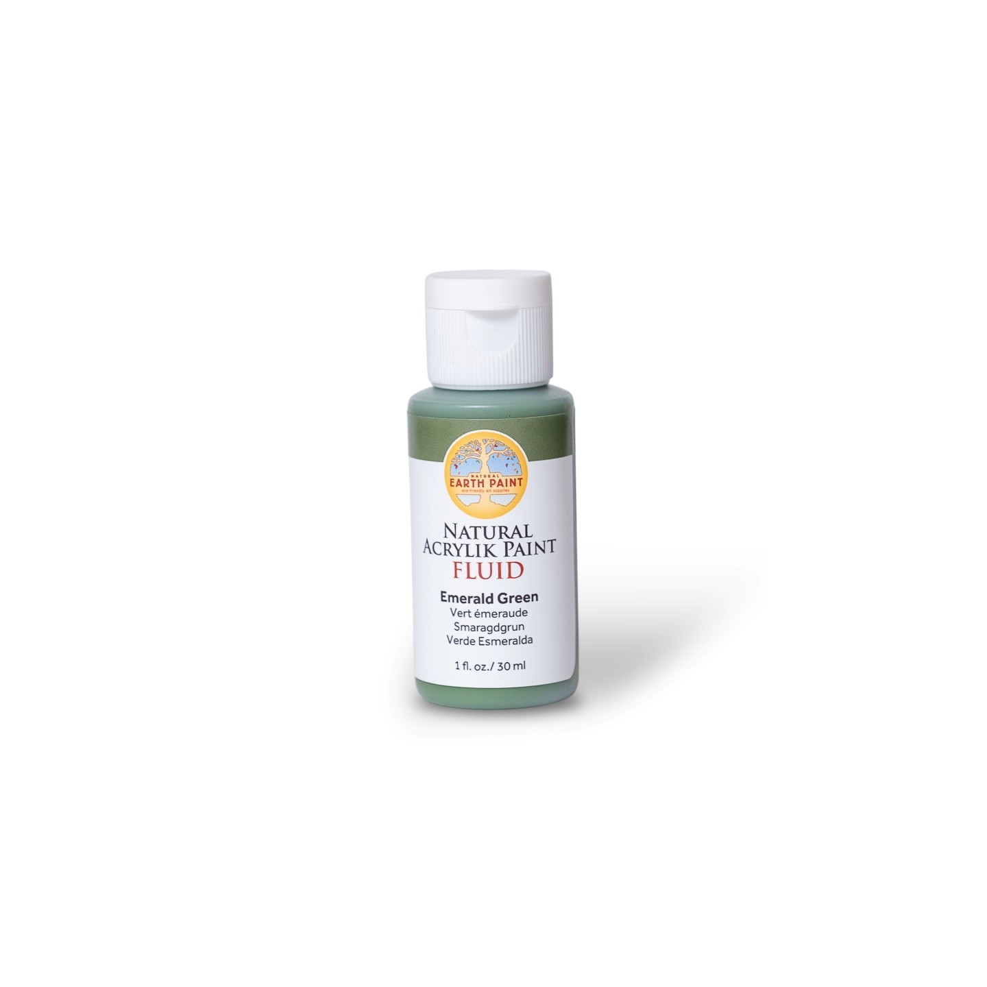 Natural Earth Paint Natural Fluid Acrylik Paint, 1 oz, Emerald Green
