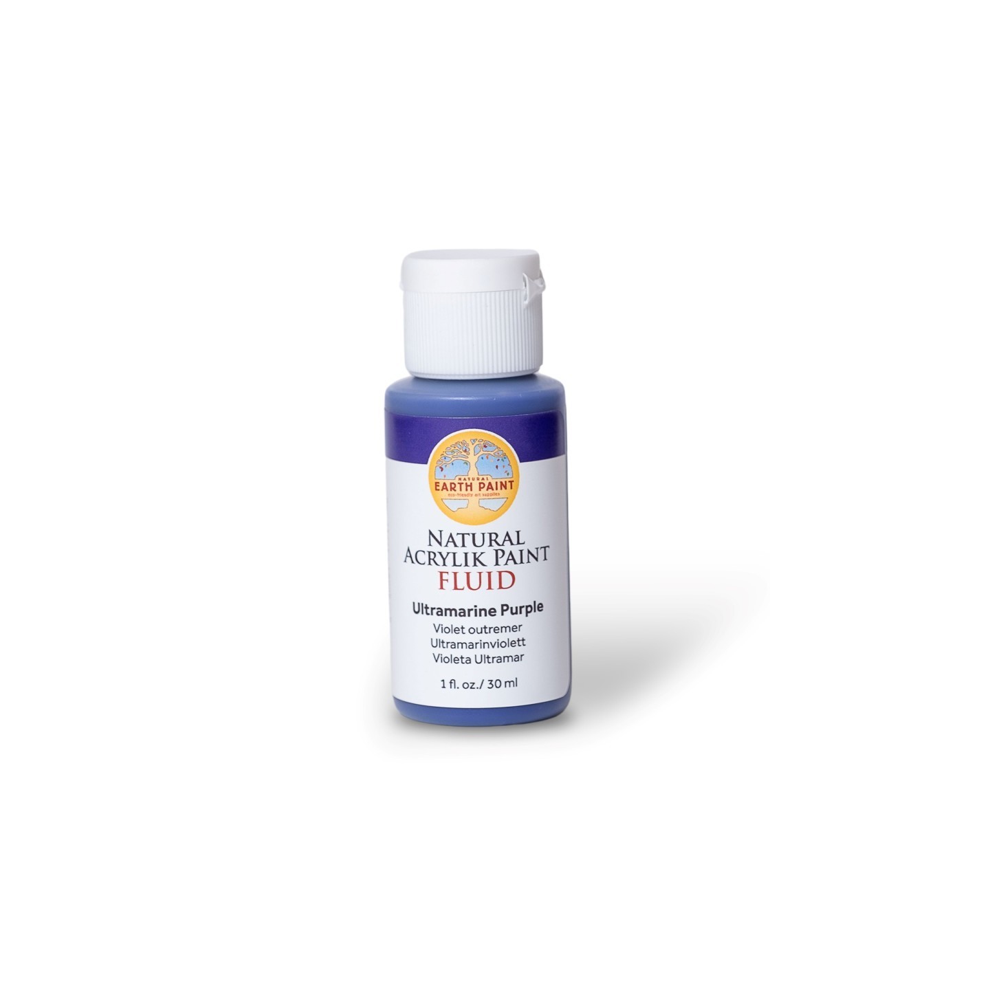 Natural Earth Paint Natural Fluid Acrylik Paint, 1 oz, Ultramarine Purple