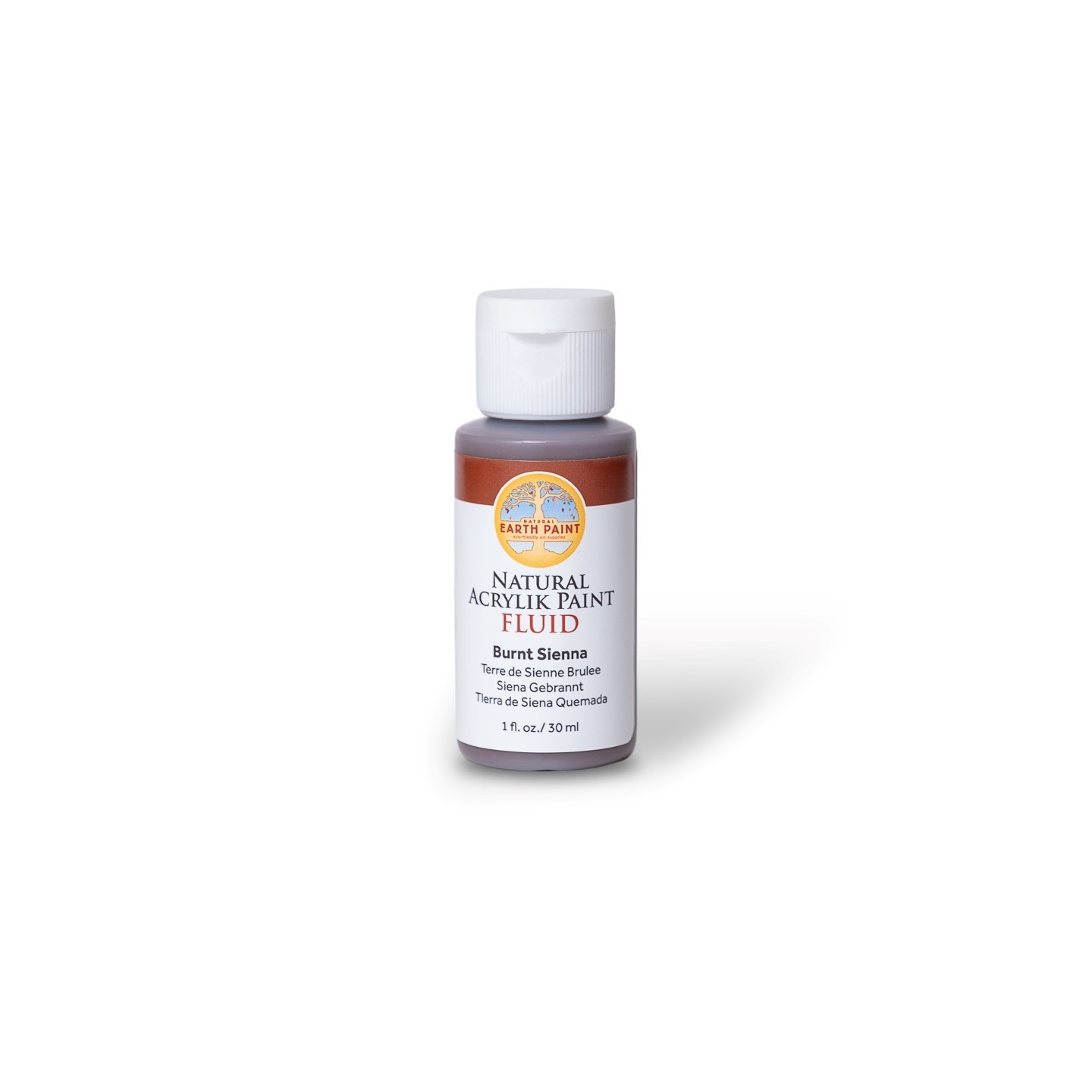 Natural Earth Paint Natural Fluid Acrylik Paint, 1 oz, Burnt Sienna