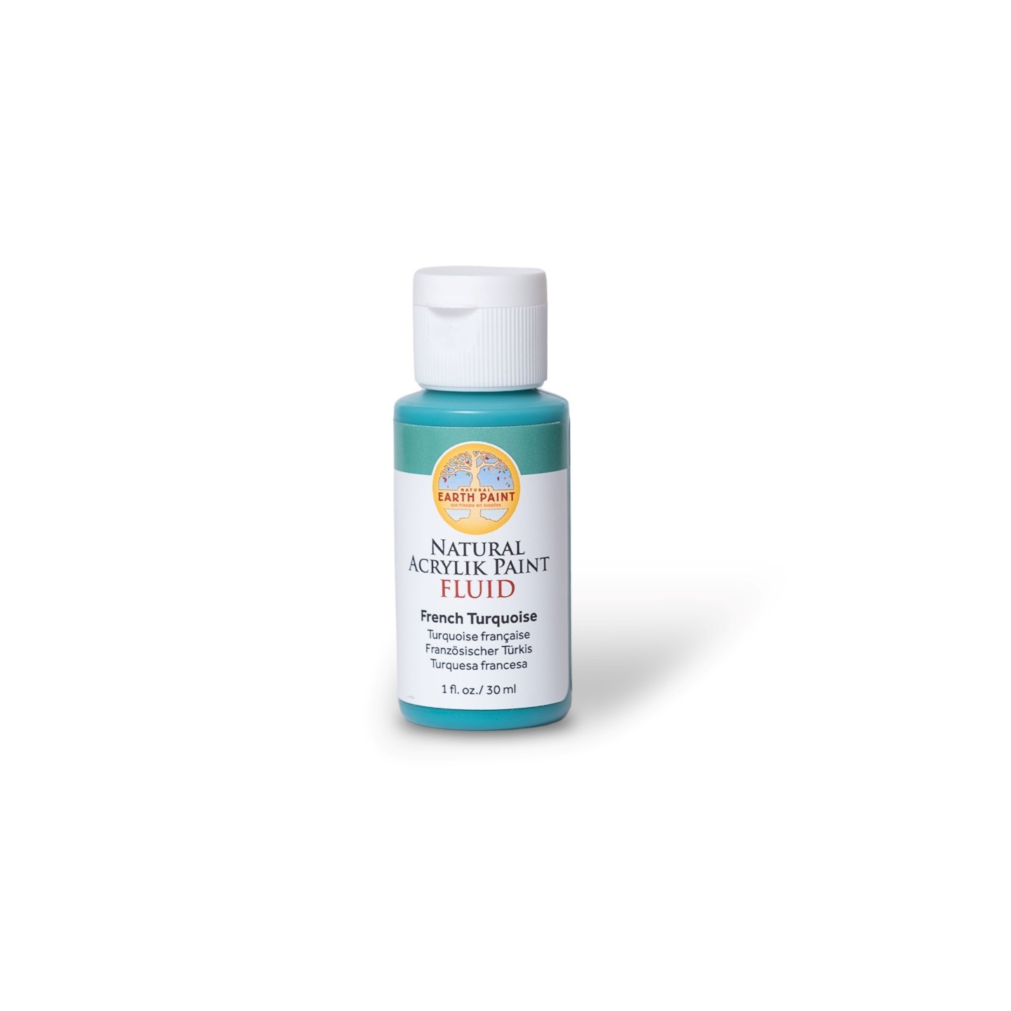 Natural Earth Paint Natural Fluid Acrylik Paint, 1 oz, French Turquoise