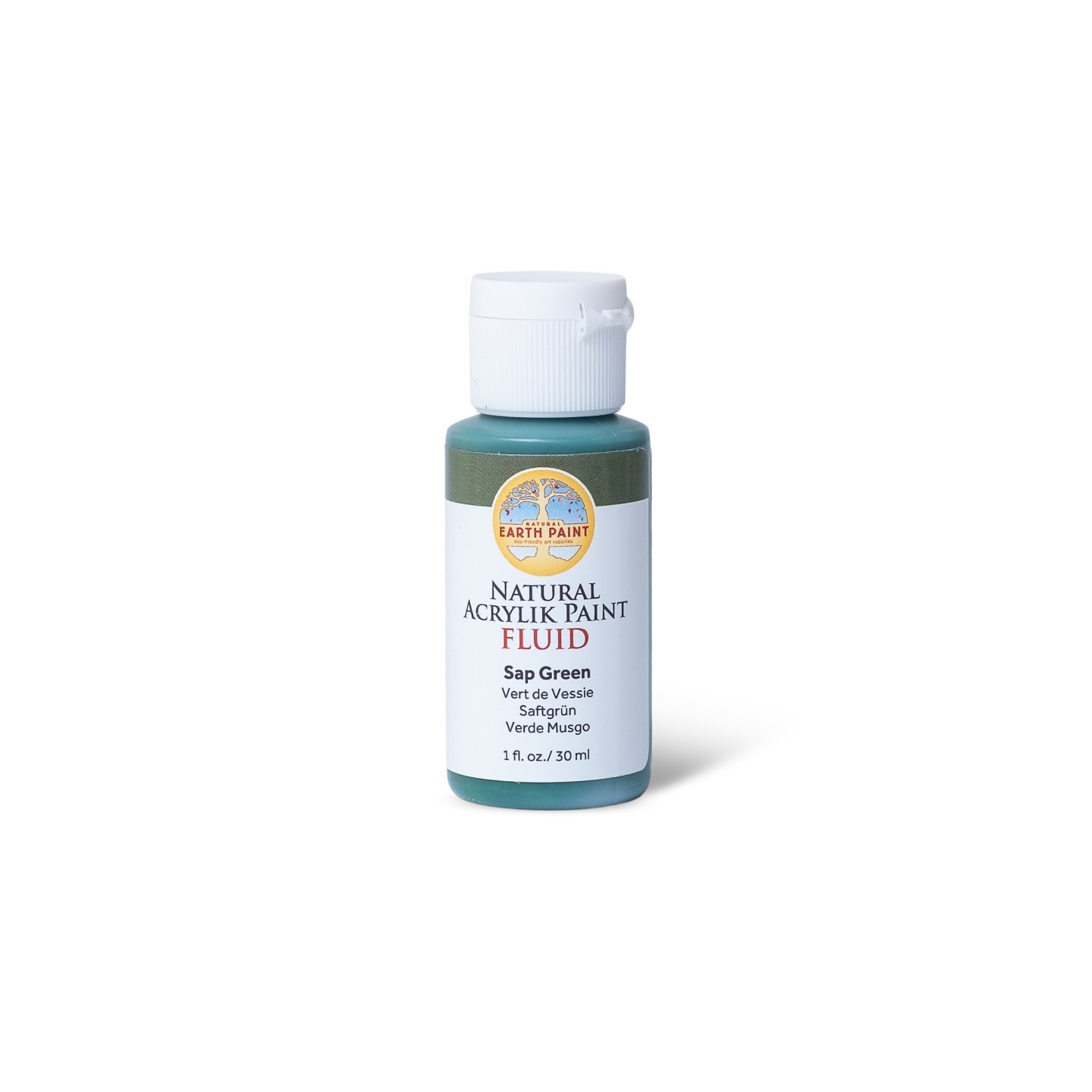 Natural Earth Paint Natural Fluid Acrylik Paint, 1 oz, Sap Green