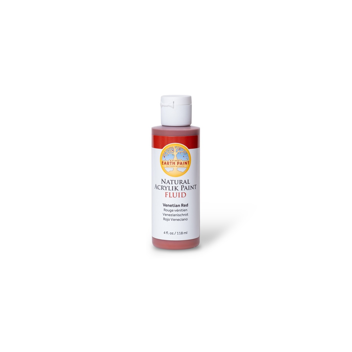 Natural Earth Paint Natural Fluid Acrylik Paint, 4 oz, Venetian Red