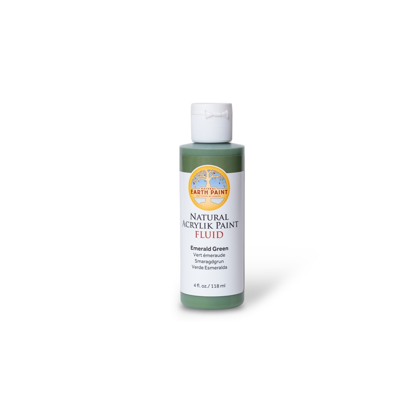 Natural Earth Paint Natural Fluid Acrylik Paint, 4 oz, Emerald Green
