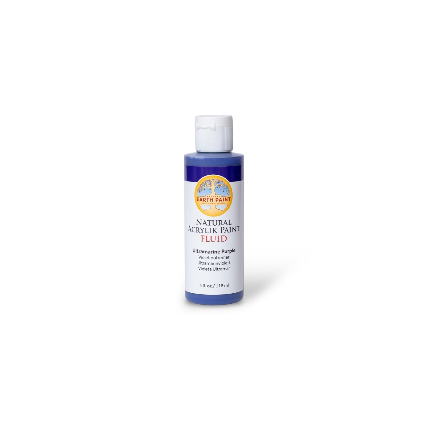 Natural Earth Paint Natural Fluid Acrylik Paint, 4 oz, Ultramarine Purple