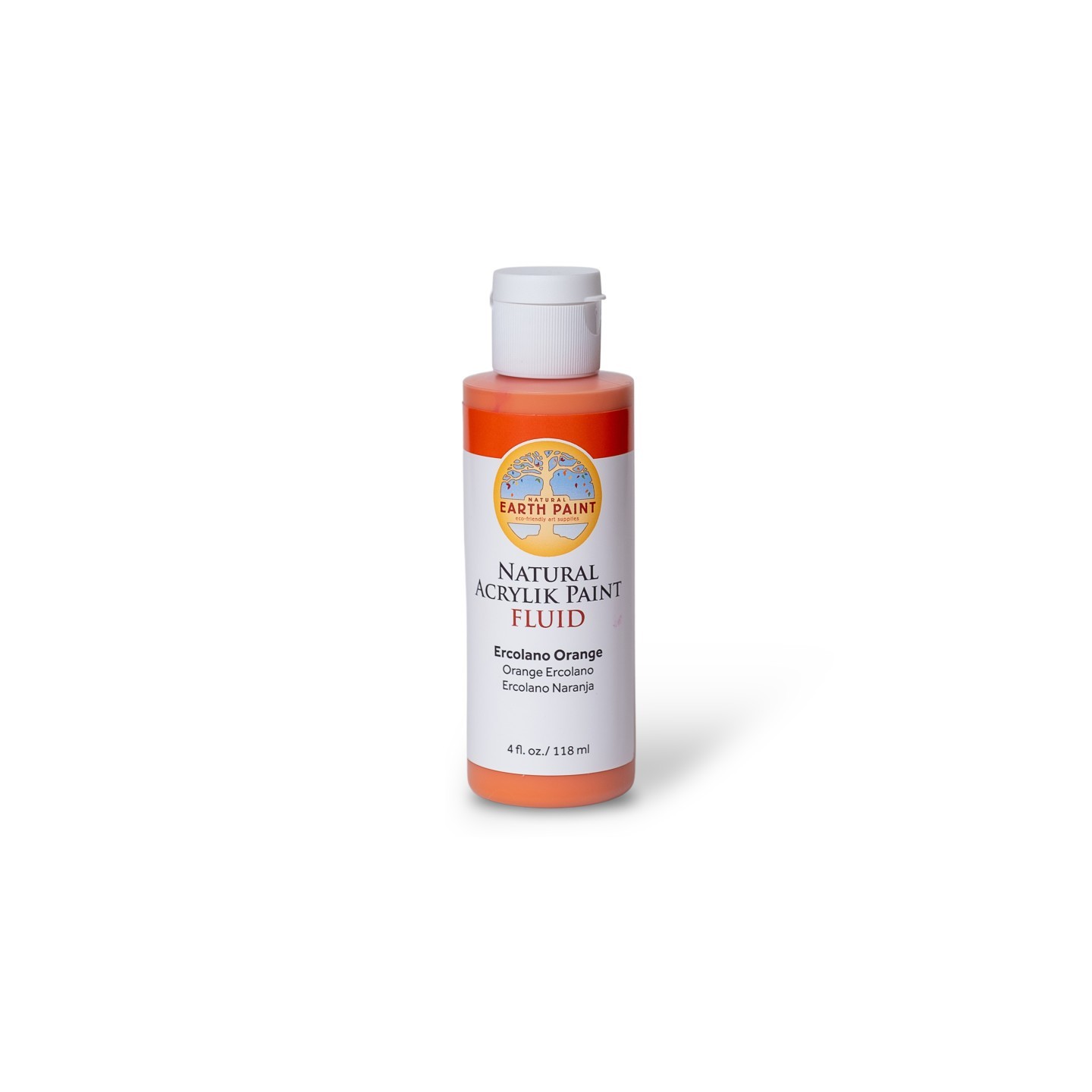 Natural Earth Paint Natural Fluid Acrylik Paint, 4 oz, Ercolano Orange
