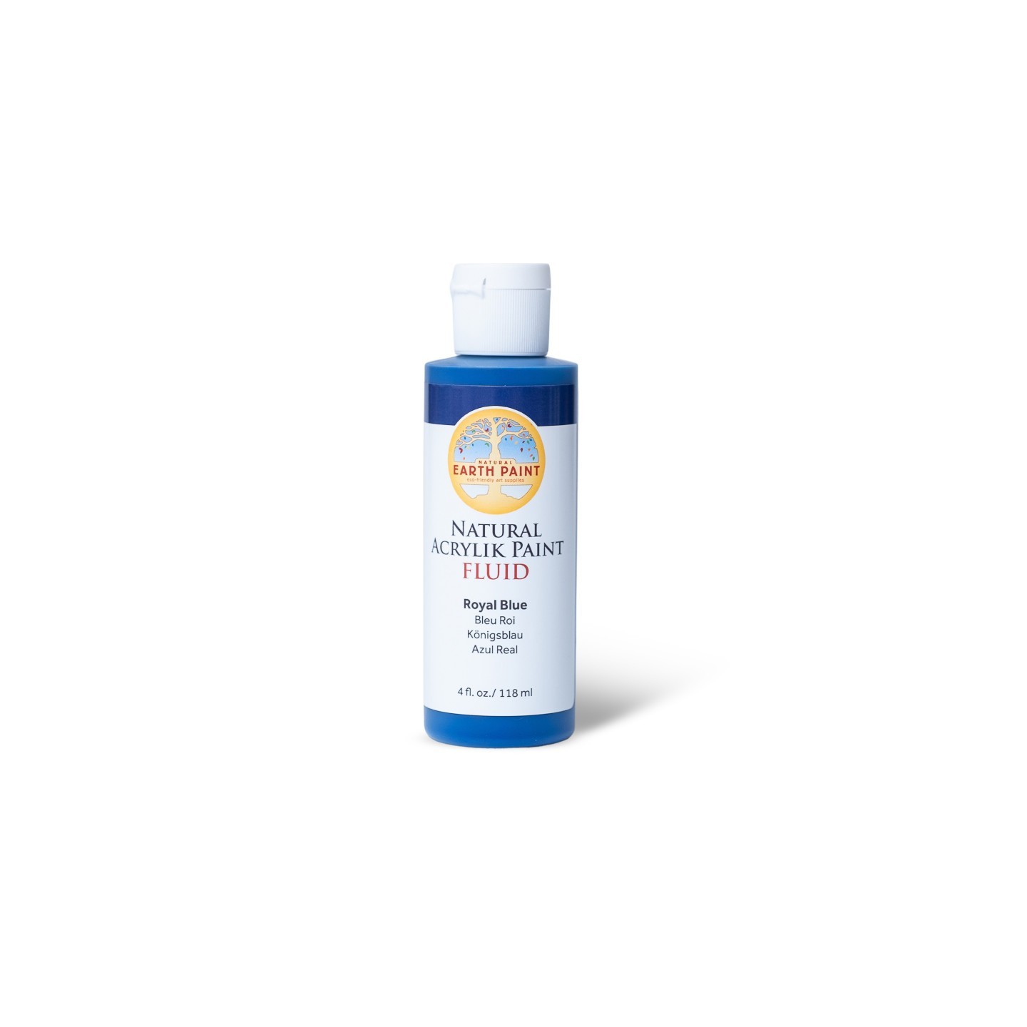 Natural Earth Paint Natural Fluid Acrylik Paint, 4 oz, Royal Blue