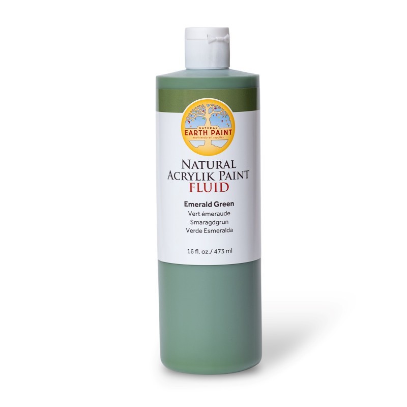 Natural Earth Paint Natural Fluid Acrylik Paint, 16 oz, Emerald Green