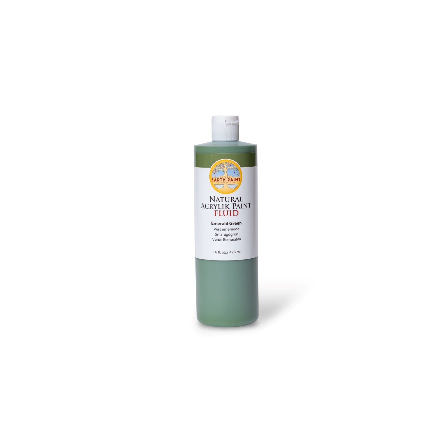 Natural Earth Paint Natural Fluid Acrylik Paint, 16 oz, Emerald Green