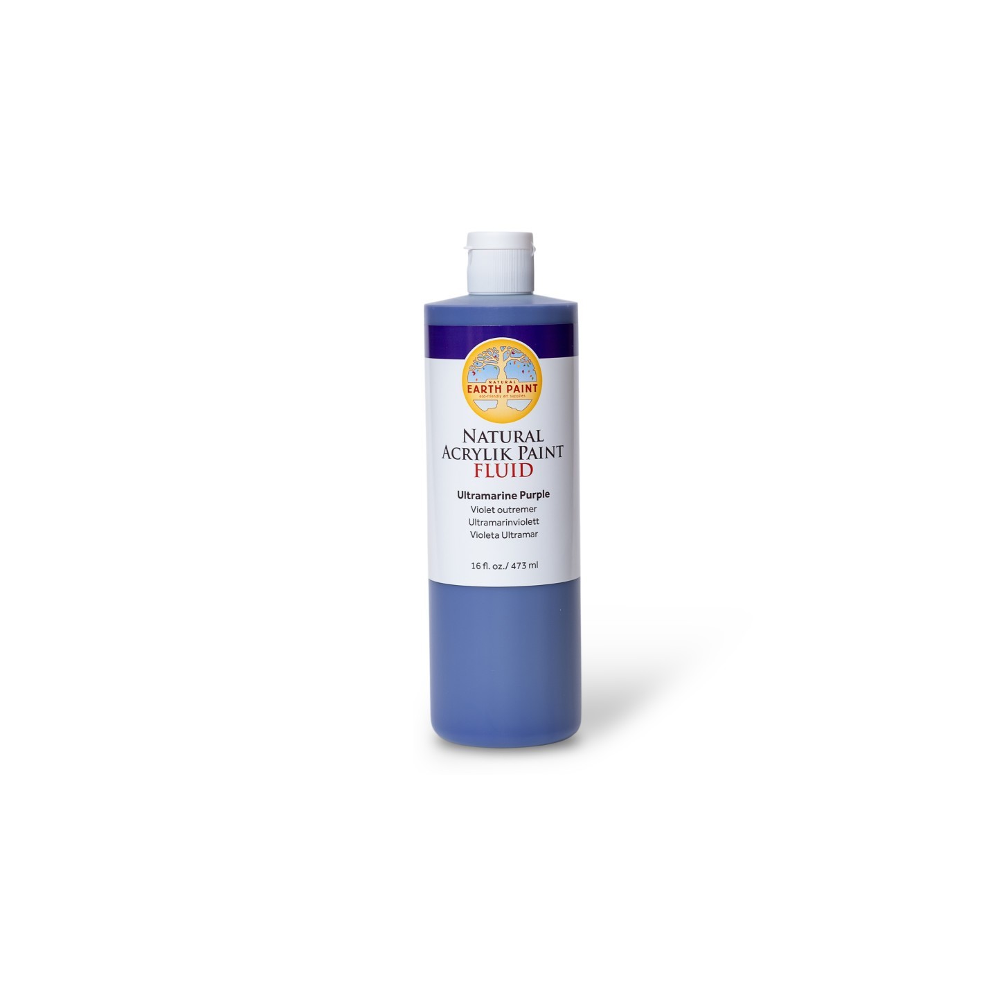 Natural Earth Paint Natural Fluid Acrylik Paint, 16 oz, Ultramarine Purple